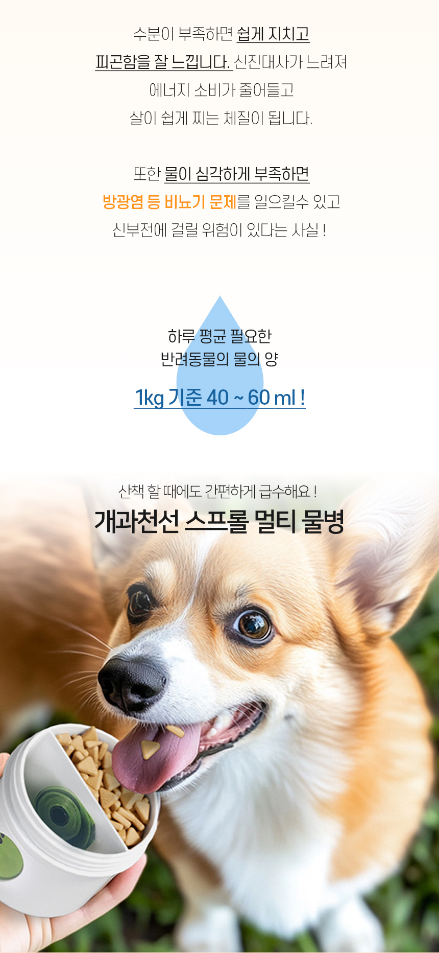 [NEW신상][무료배송] 개과천선 스프롤 멀티 물병 (스위트 핑크/스위트 블루/스위트 민트) 2번째