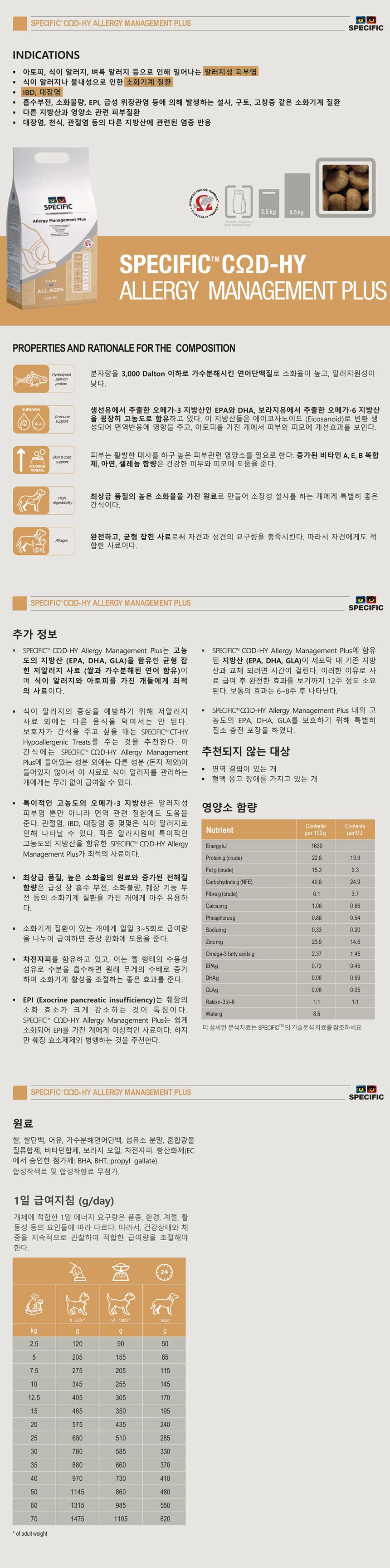 [무료배송][2개] 스페시픽 독 COD-HY XS 2kg 1번째