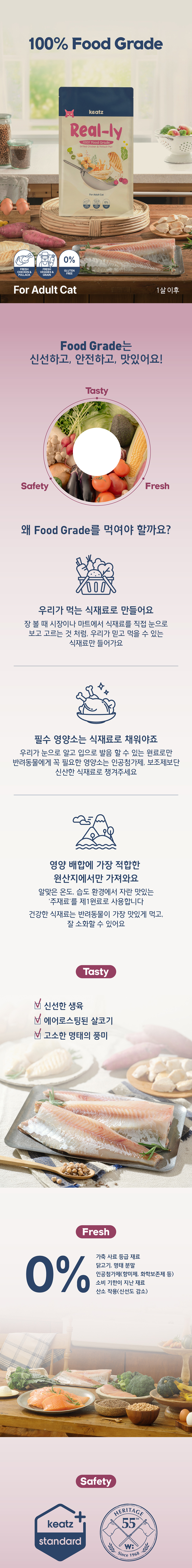 [NEW신상][무료배송] 키츠 캣 리얼리 그릴드 치킨 앤 폴락 팬 트라이얼 팩 250g 1번째