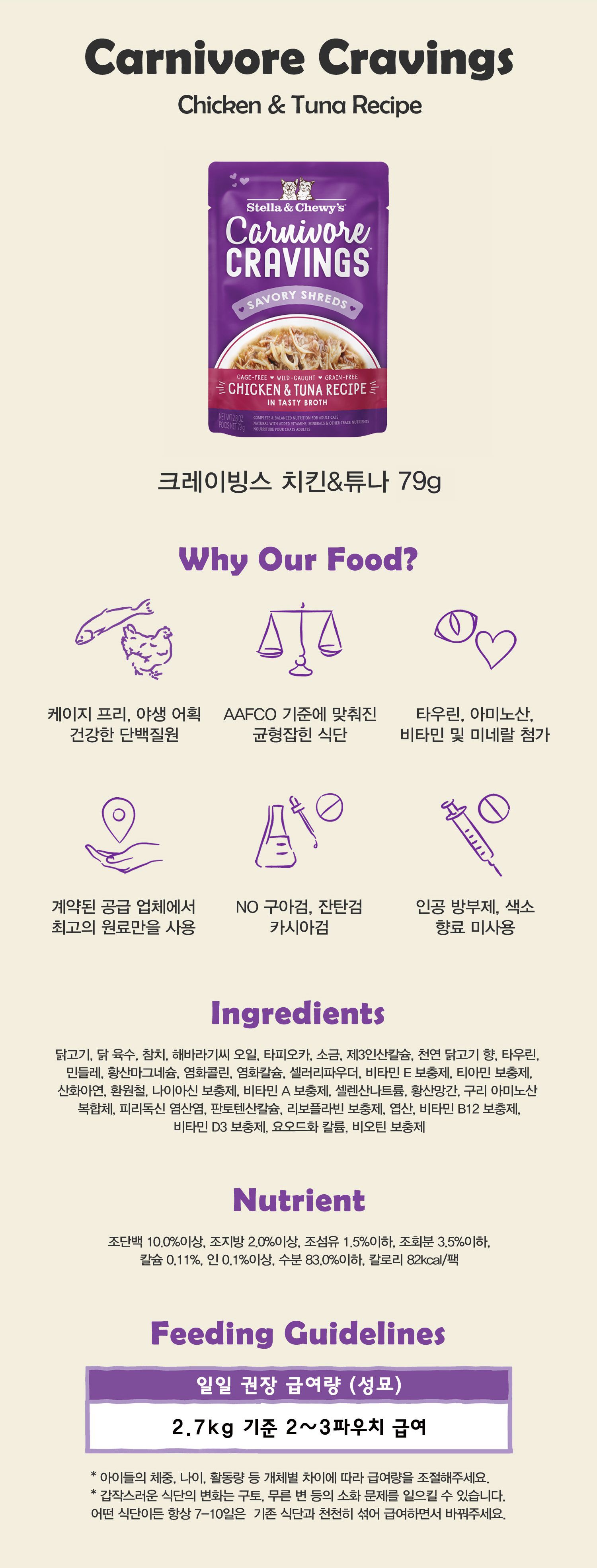 스텔라앤츄이스 캣 크레이빙스 치킨&튜나 79g 2번째