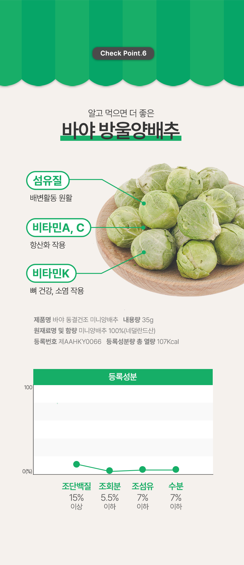 [무료배송] 바야 동결건조간식 방울양배추 35g 13번째