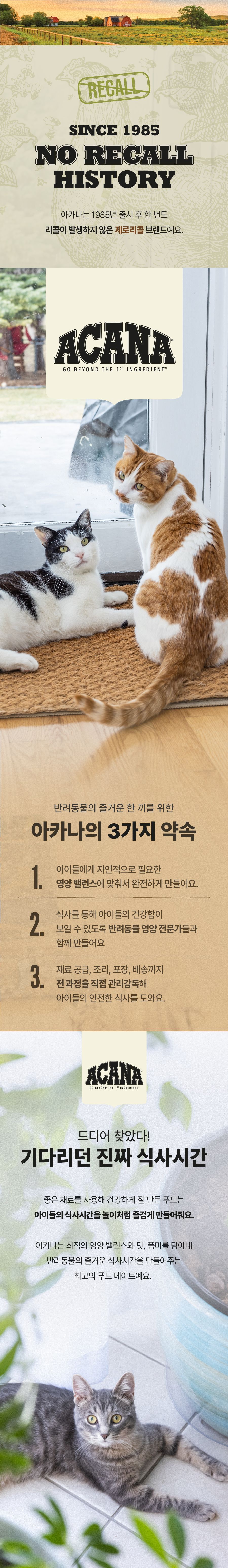 [유통기한임박, 26년3월9일] 아카나 캣 그래스랜드 1.8kg 1번째