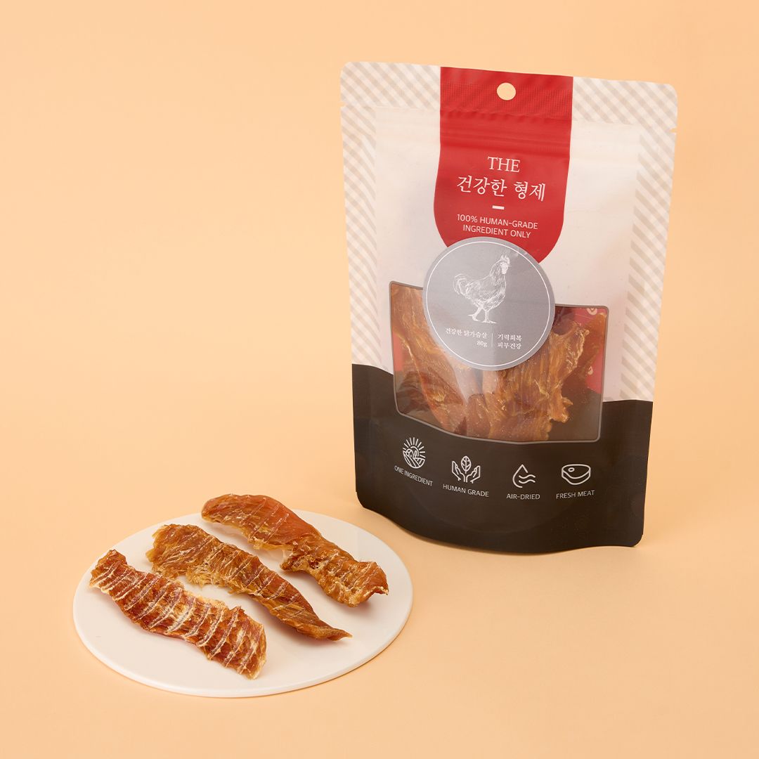 [NEW신상][리뉴얼] THE 건강한 형제 독 수제간식 닭가슴살 80g 1번