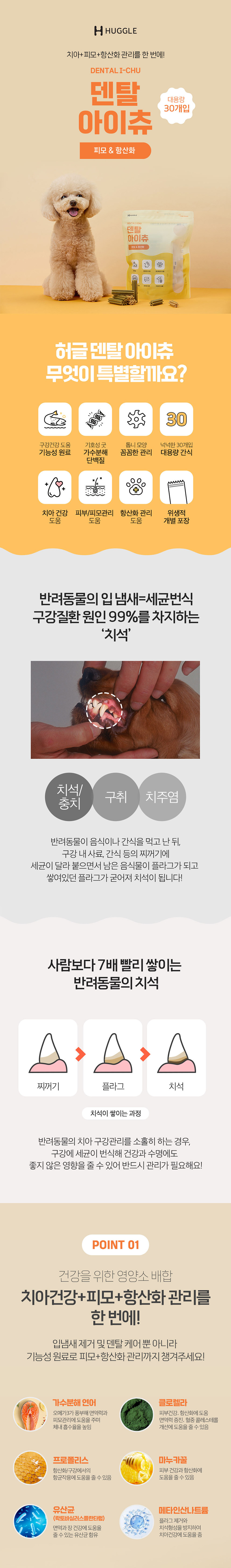 [무료배송] 허글 덴탈아이츄 피모&항산화 300g 강아지껌 1번째