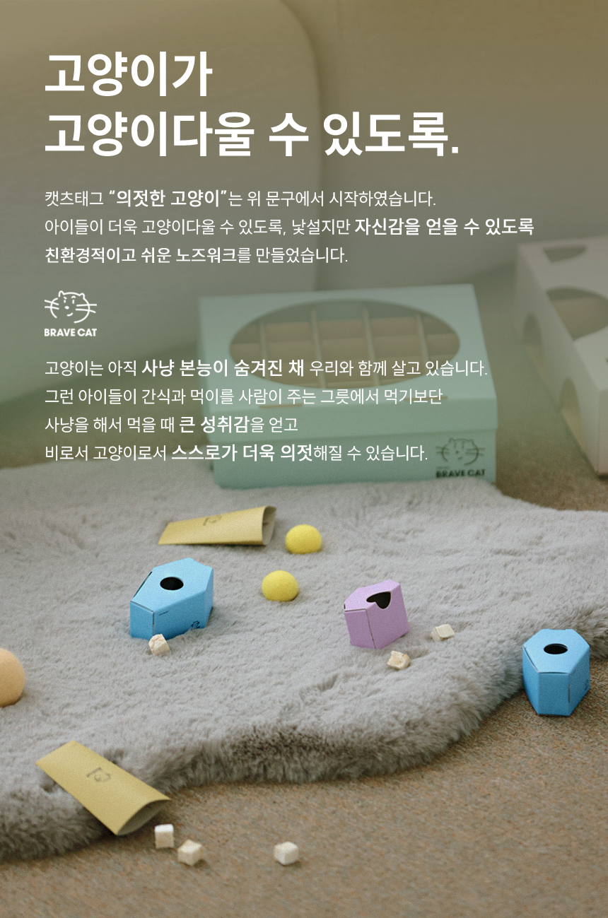 [무료배송] 캣츠태그 의젓한 고양이 노즈워크 장난감 조약돌 ABC세트 3번째
