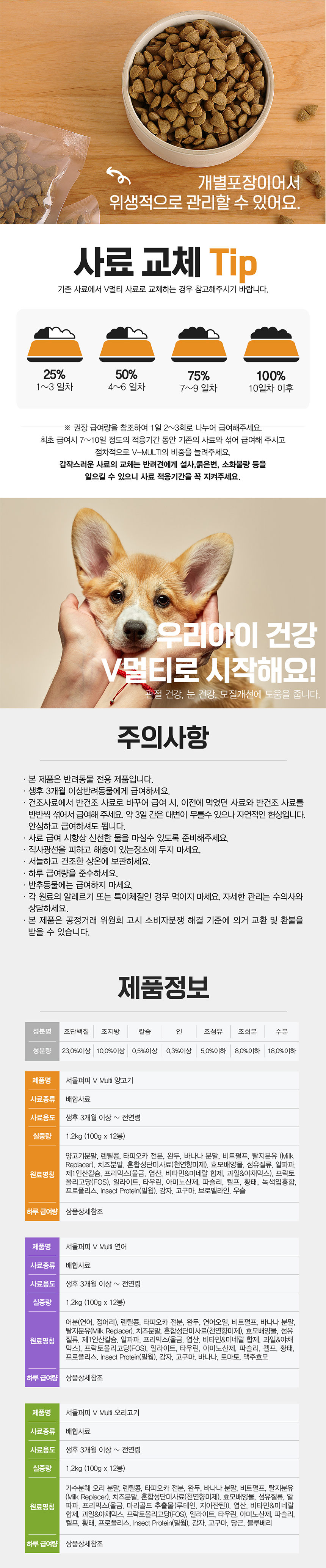 [NEW신상][무료배송] V멀티 독 오리&인섹트 반건조 사료 1.2kg 3번째