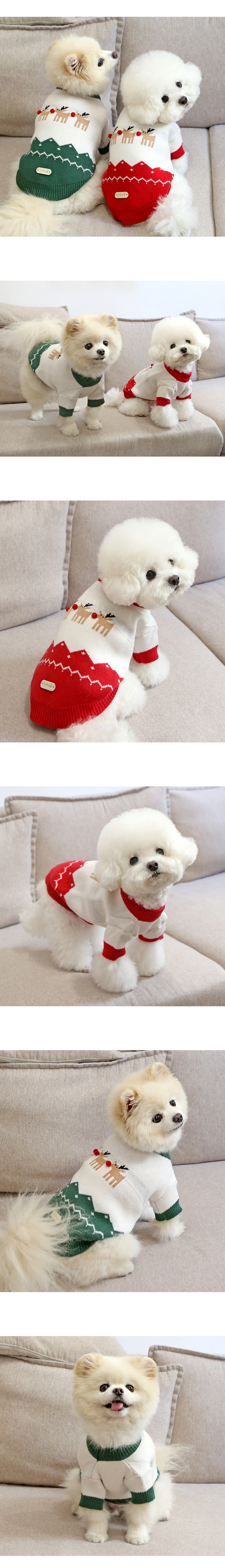 [NEW신상][무료배송] 이츠독 레드코코 루돌프 니트 레드/그린 S-XL 2번째