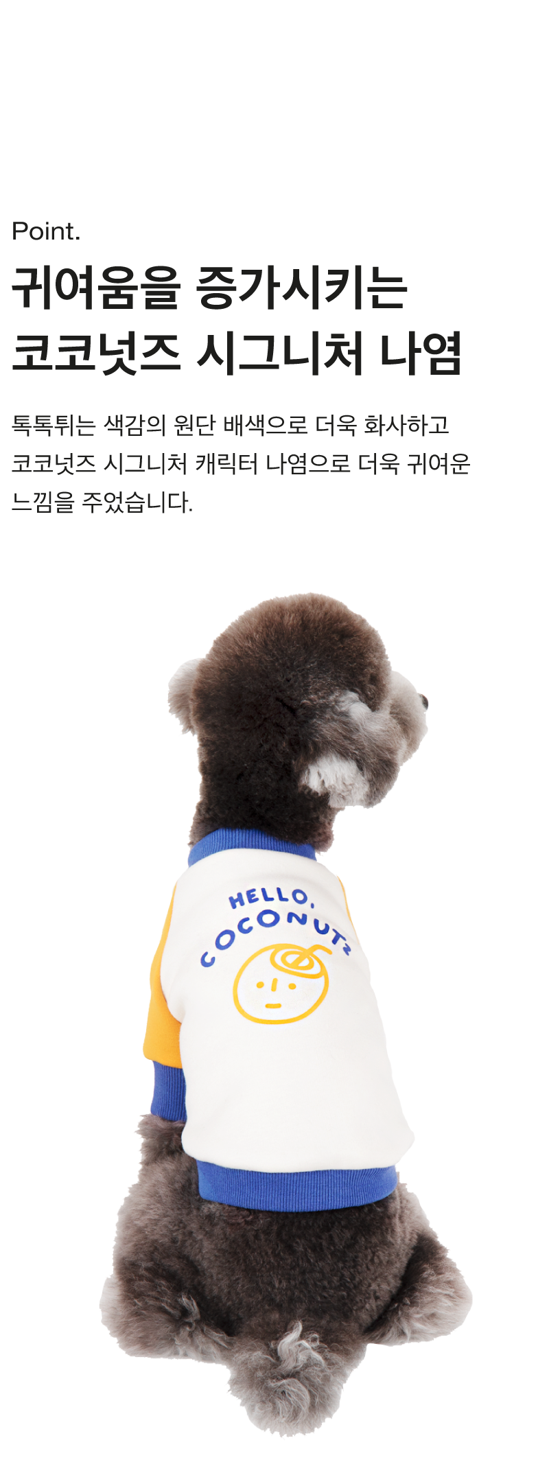 [무료배송] 코코넛즈 헬로 맨투맨 블루&옐로우 SM-2XL 6번째