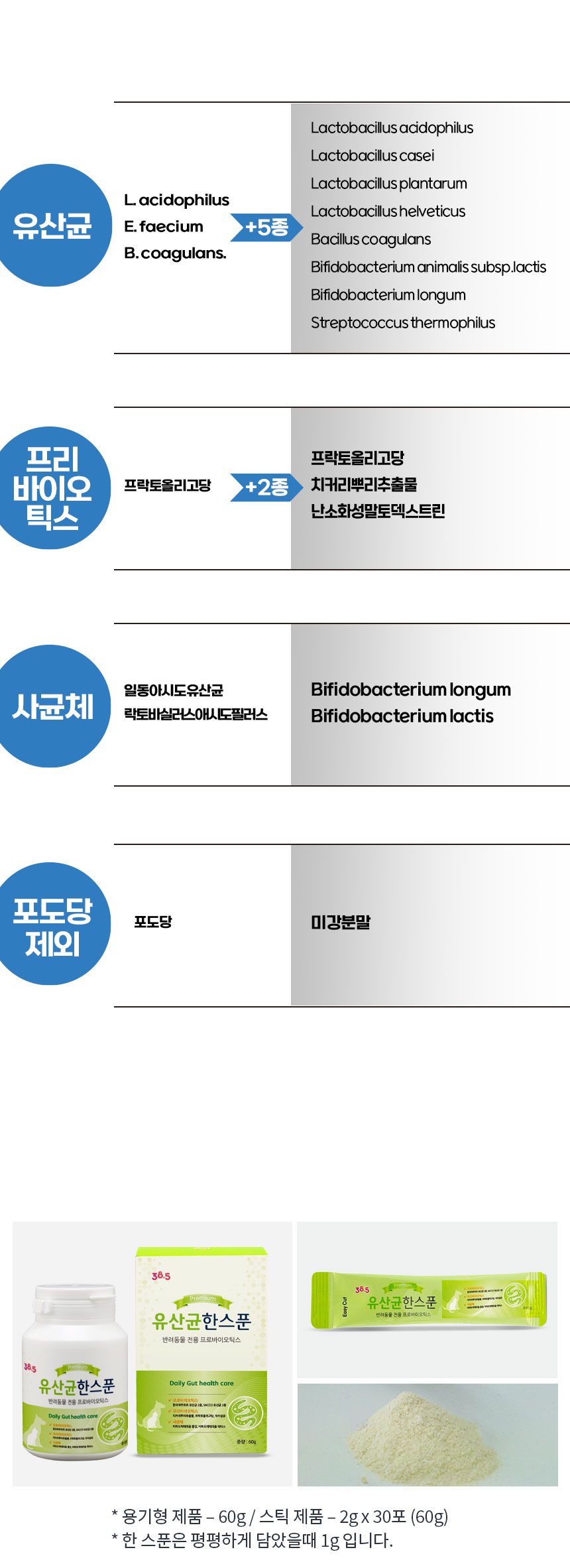  38.5 유산균 한스푼 60g 3번째
