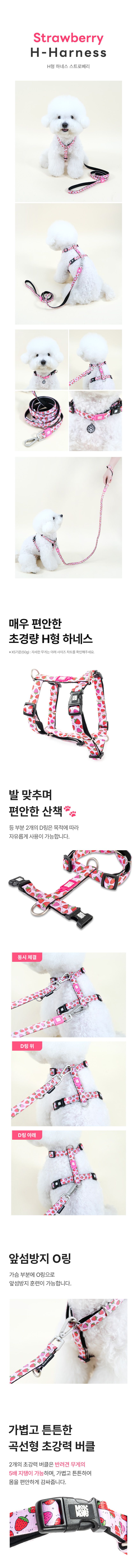 [무료배송] 맥스앤몰리 H 하네스 리틀몬스터/스트로베리/트로피칼/블루오션/워터멜론 XS-L 5번째
