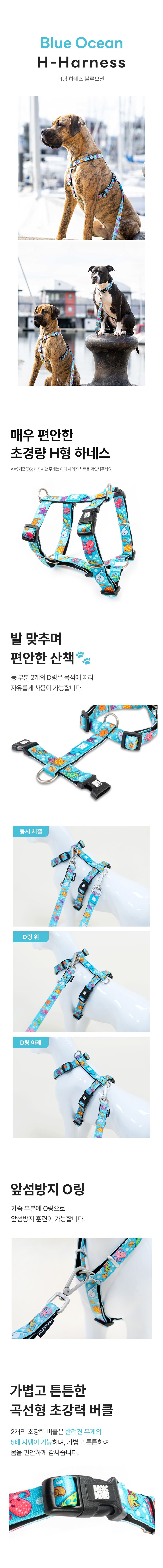 [무료배송] 맥스앤몰리 H 하네스 리틀몬스터/스트로베리/트로피칼/블루오션/워터멜론 XS-L 4번째