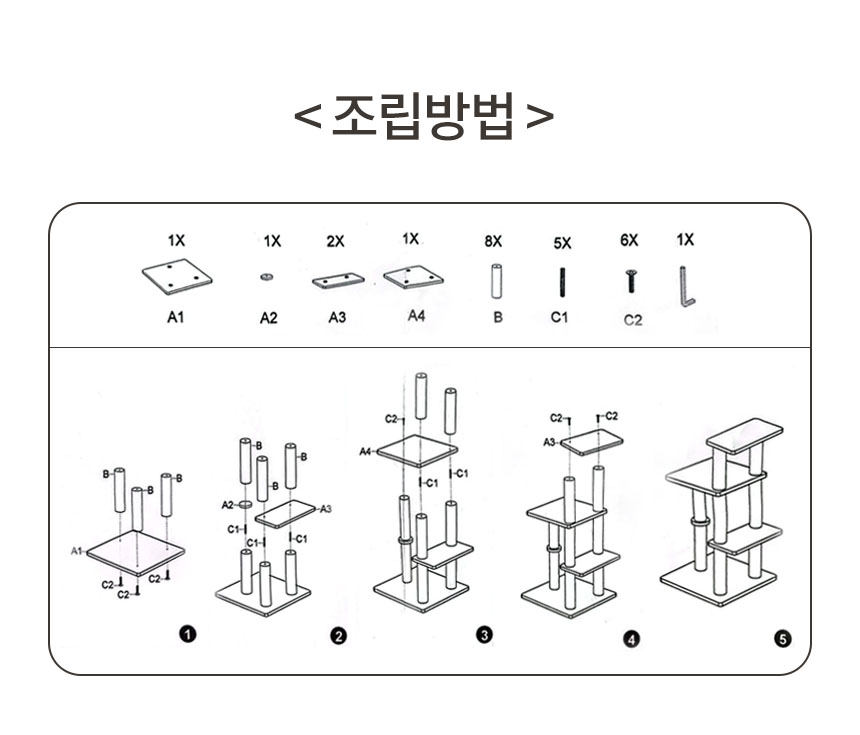 [무료배송] 펫토리아 한층뚝딱 플러시 4단 캣타워 그레이 13번째