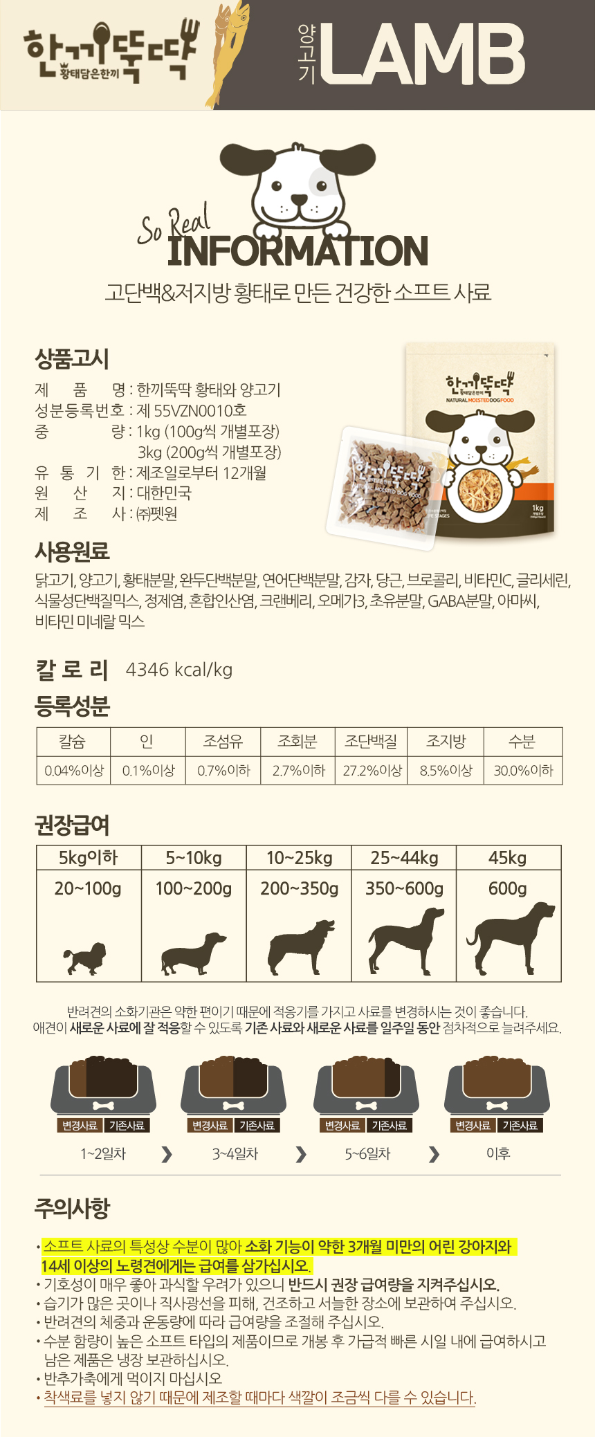 [무료배송] 펫토리아 한끼뚝딱 독 황태&양고기 1kg 28번째