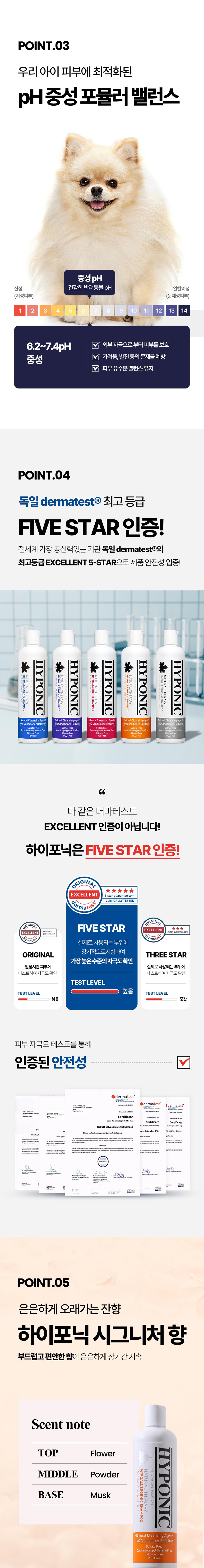[무료배송] 하이포닉 퍼피&단모용 샴푸 500ml/1500ml 5번째
