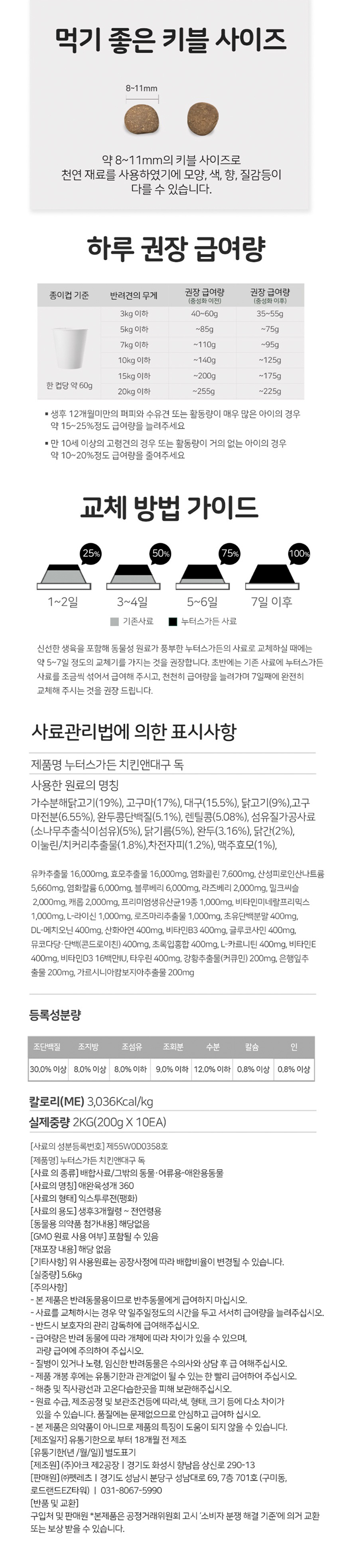 [체험단] [무료배송] [샘플] 누터스가든 독 치킨앤대구 50g 8번째
