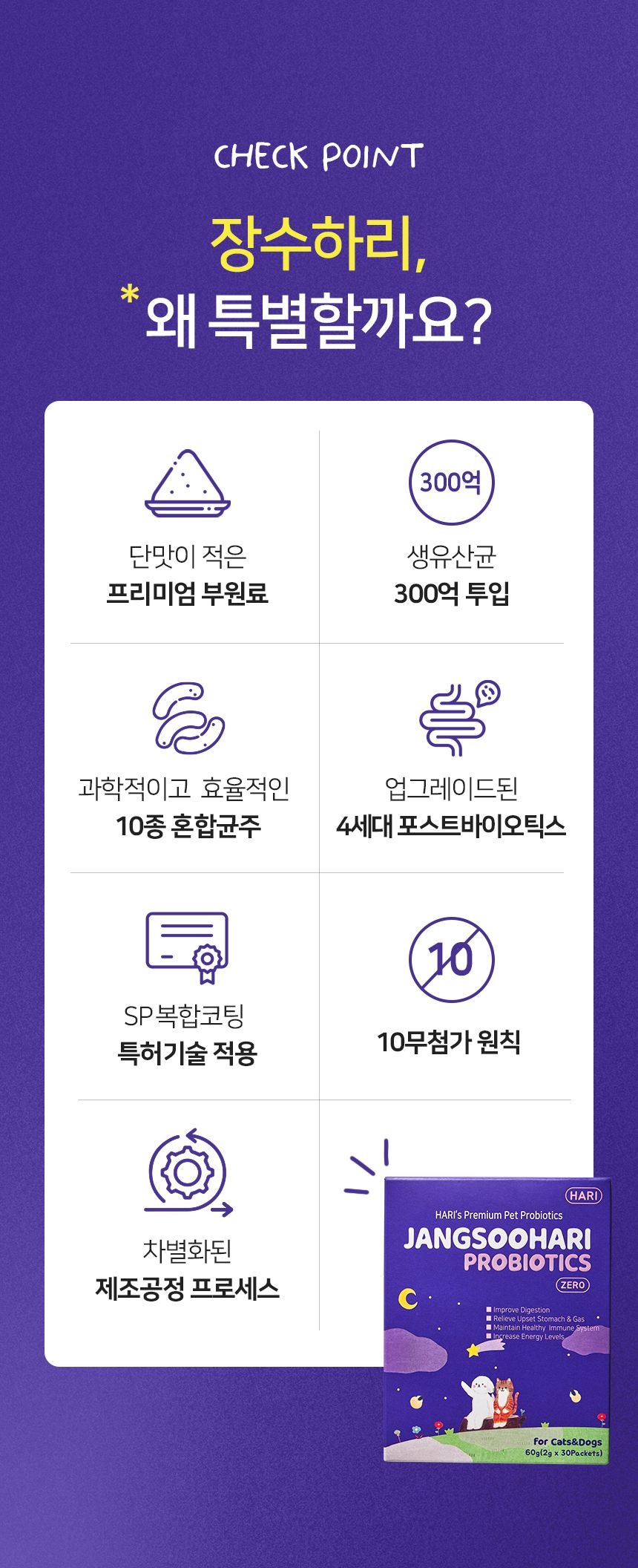 [무료배송] 하리 장수하리 프로바이오틱스 제로 2g*30p 8번째