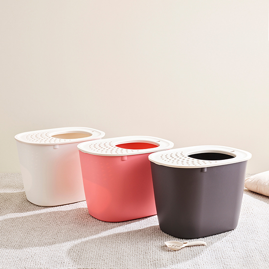 [무료배송] 릿첼 라푸레 고양이 사막화방지 화장실 코랄핑크/화이트/다크그레이 1번째