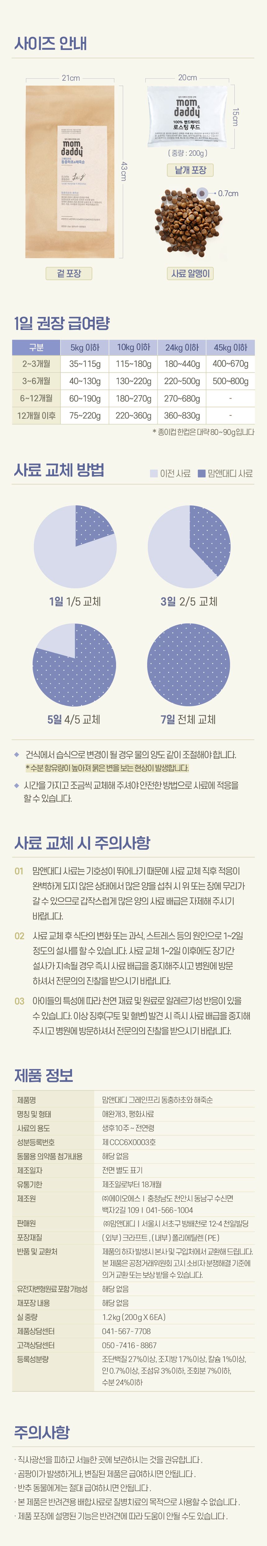 [무료배송] 맘앤대디 독 그레인프리 동충하초와 해죽순 1.2kg 9번째