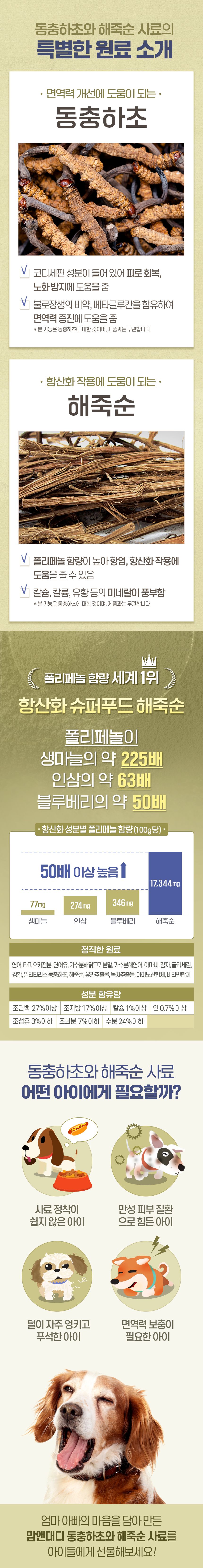 [무료배송] 맘앤대디 독 그레인프리 동충하초와 해죽순 1.2kg 8번째