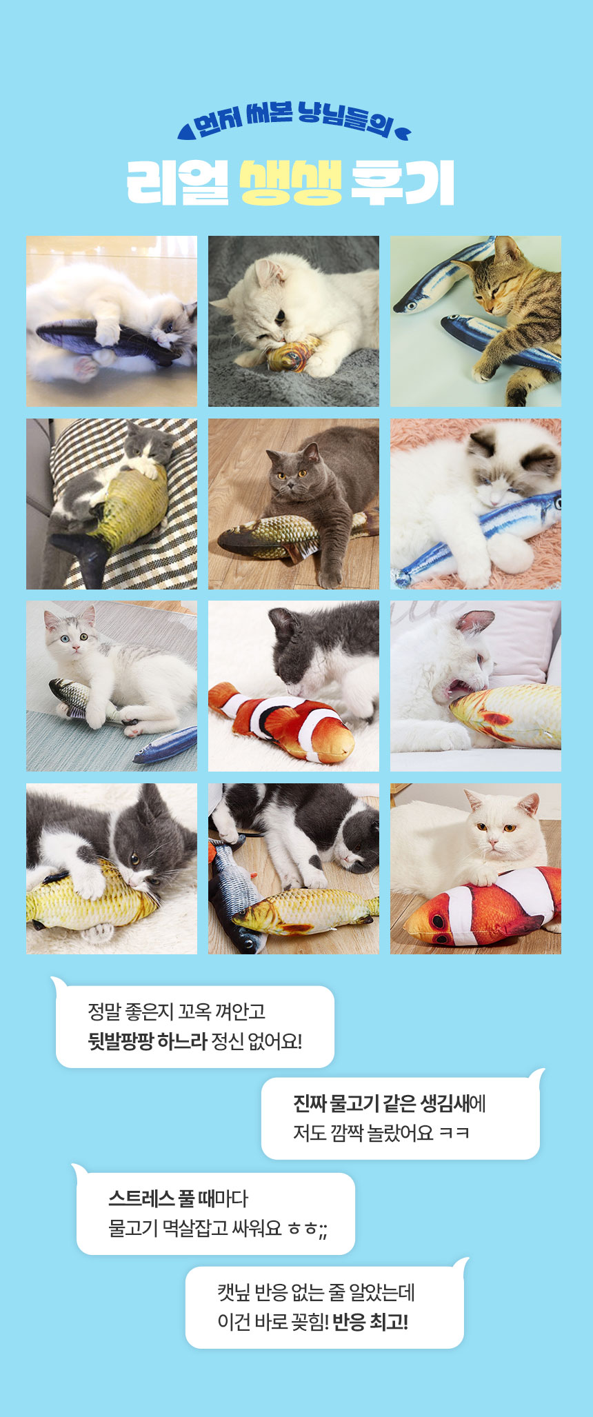 [NEW신상][무료배송] [1+1] 크레용펫 대왕 물고기 인형 캣닢 쿠션 1번째