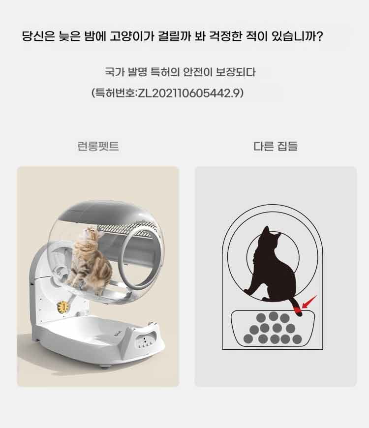[NEW신상][무료배송] 런롱펫 스마트 와이파이 연동 배변봉투 포함 대용량 자동 화장실 7번째