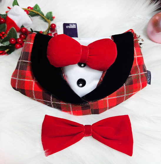 [NEW신상][무료배송] 리치독스 성탄절 체크 케이프 레드 5번째