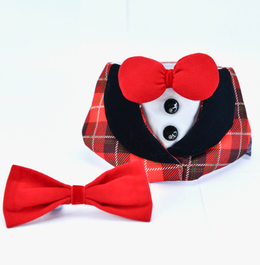 [NEW신상][무료배송] 리치독스 성탄절 체크 케이프 레드 6번째