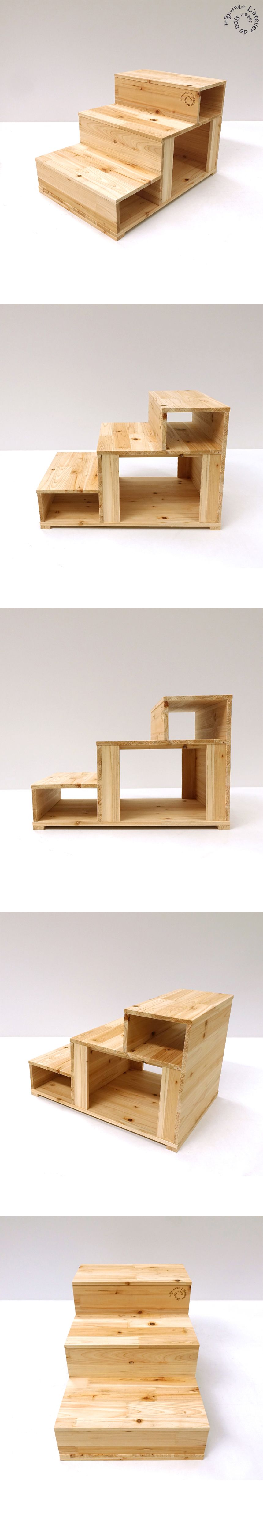 [무료배송] 라뜰리에드보아 걍계단 3단 원목 스텝 2번째