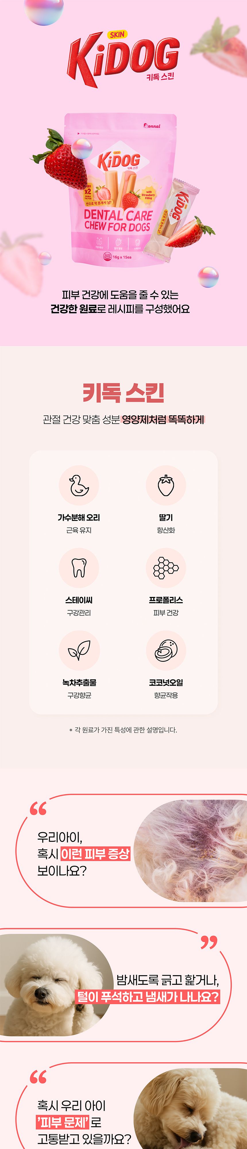 [체험단] [무료배송] 온날 키독 덴탈껌 스킨 240g 1번째