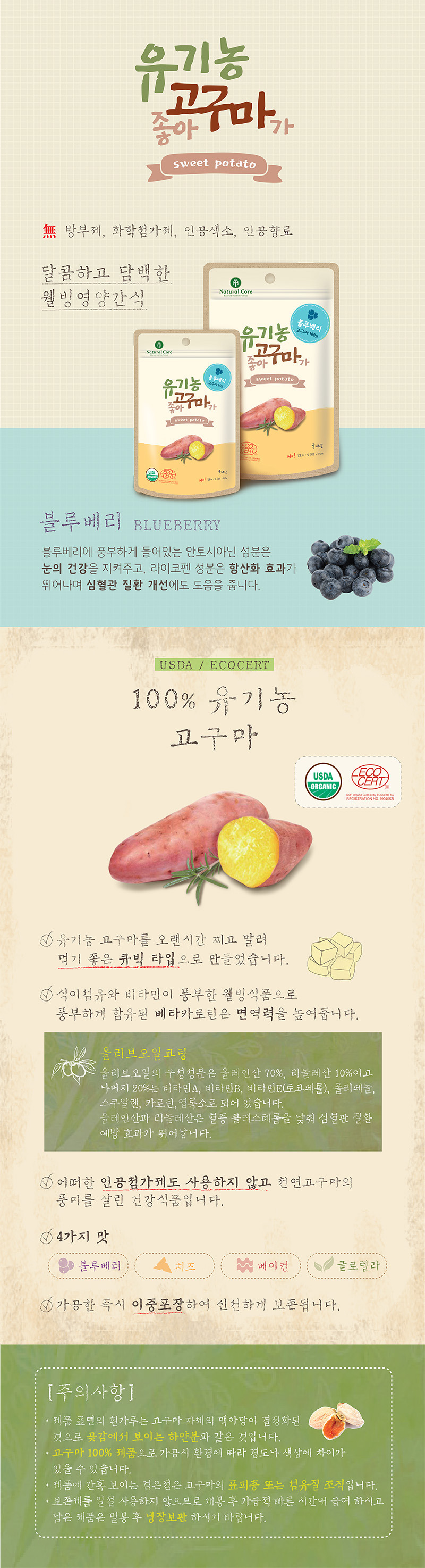 네츄럴코어 독 유기농 고구마가 좋아 블루베리 60g 1번째