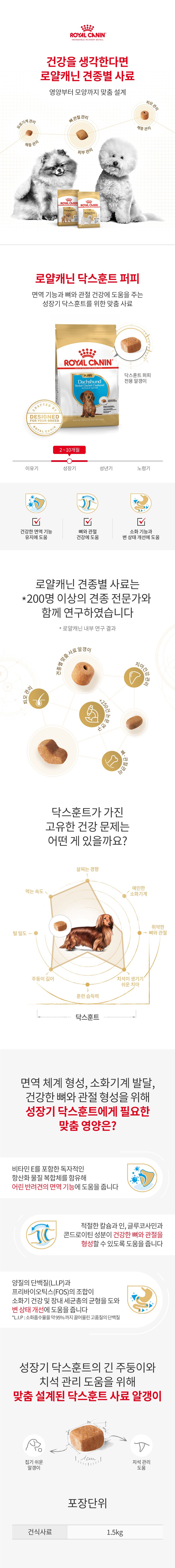 로얄캐닌 독 닥스훈트 퍼피 1.5kg 관절건강 1번째