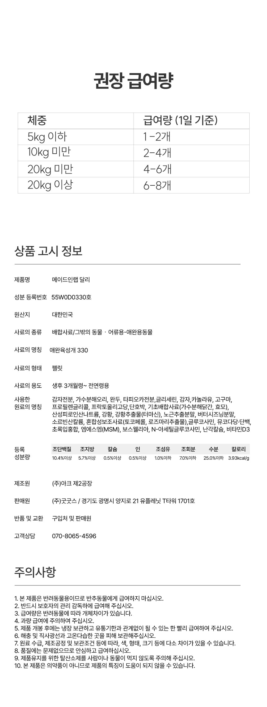 [NEW신상][무료배송] 메이드인랩 달리 강아지 관절영양제 터마신 100정 21번째