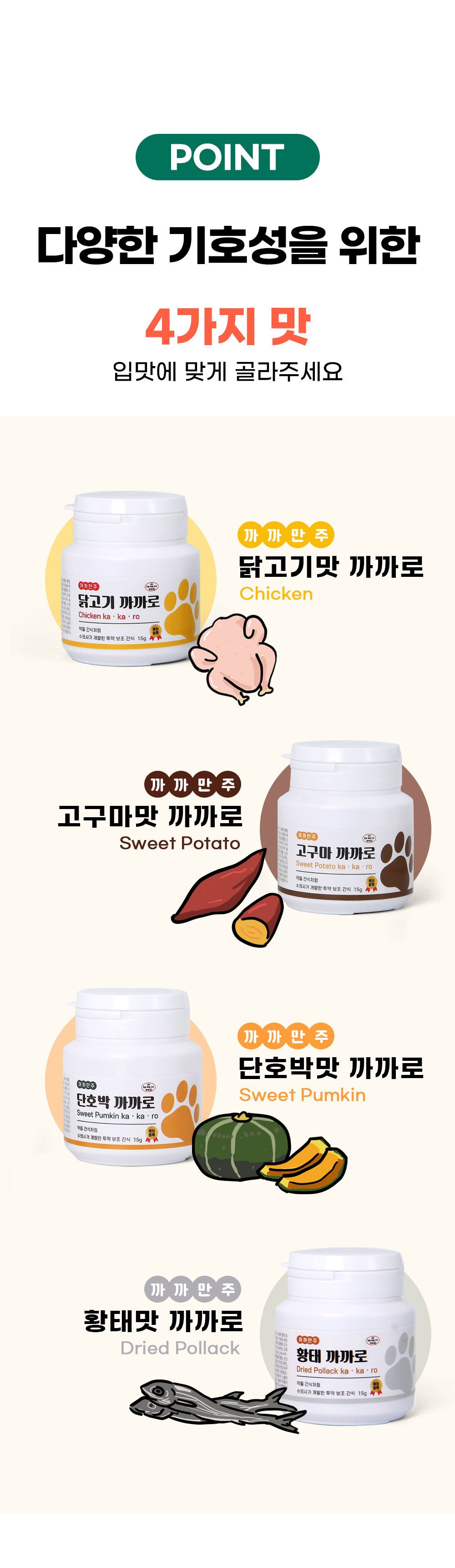[NEW신상][무료배송] 까까만주 반려동물 투약 전용 간식 황태 까까로 15g 9번째