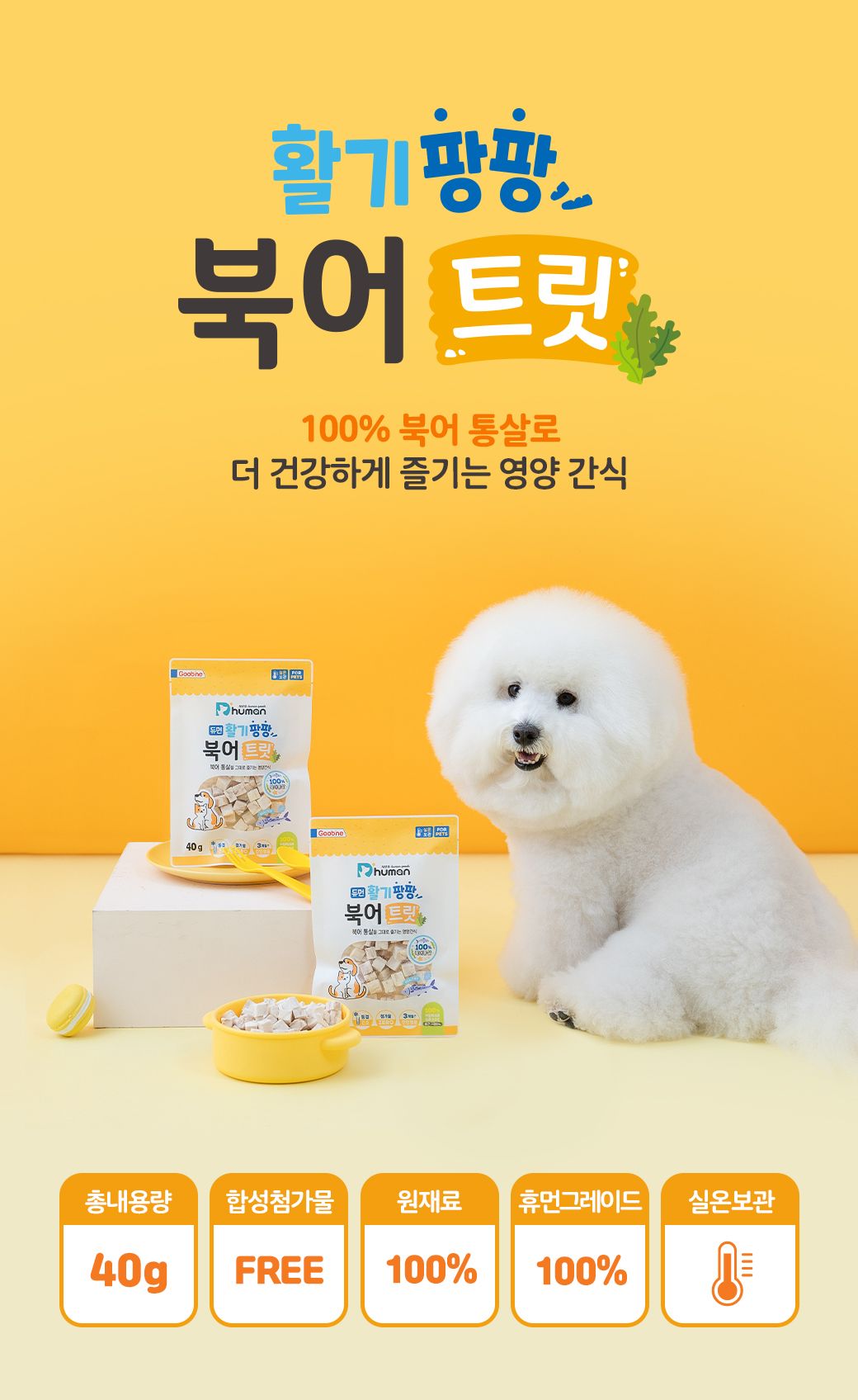 [무료배송][3개] 듀먼 독 활기팡팡 북어 트릿 40g 2번째