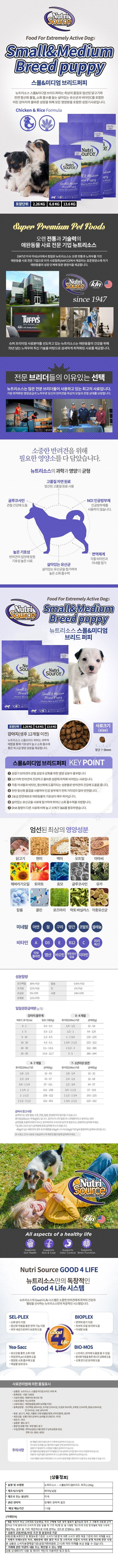 뉴트리소스 독 스몰브리드 퍼피 2.26kg 1번째