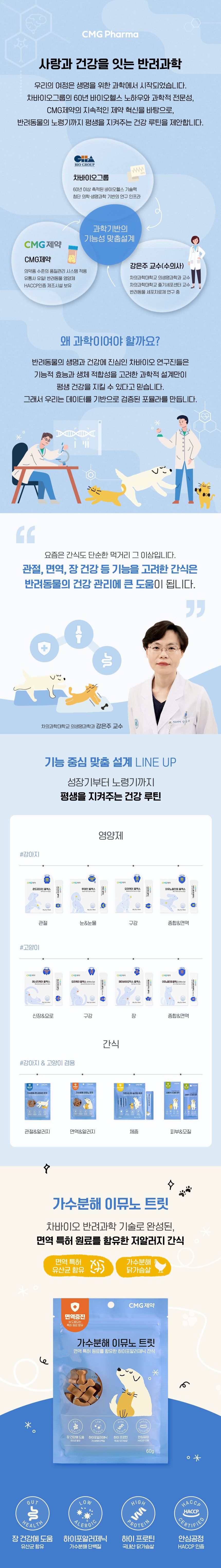 [체험단] CMG제약 가수분해 이뮤노 닭가슴살 트릿 60g 1번째