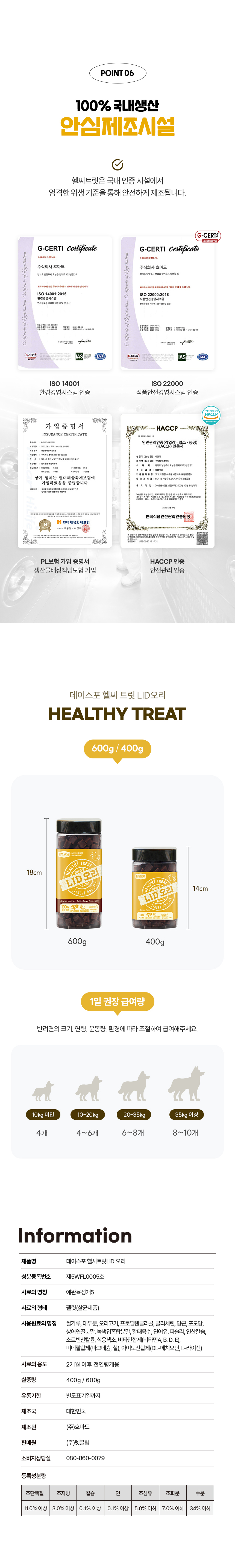 [무료배송] 데이스포 독 헬시트릿 LID 오리고기 600g 26번째