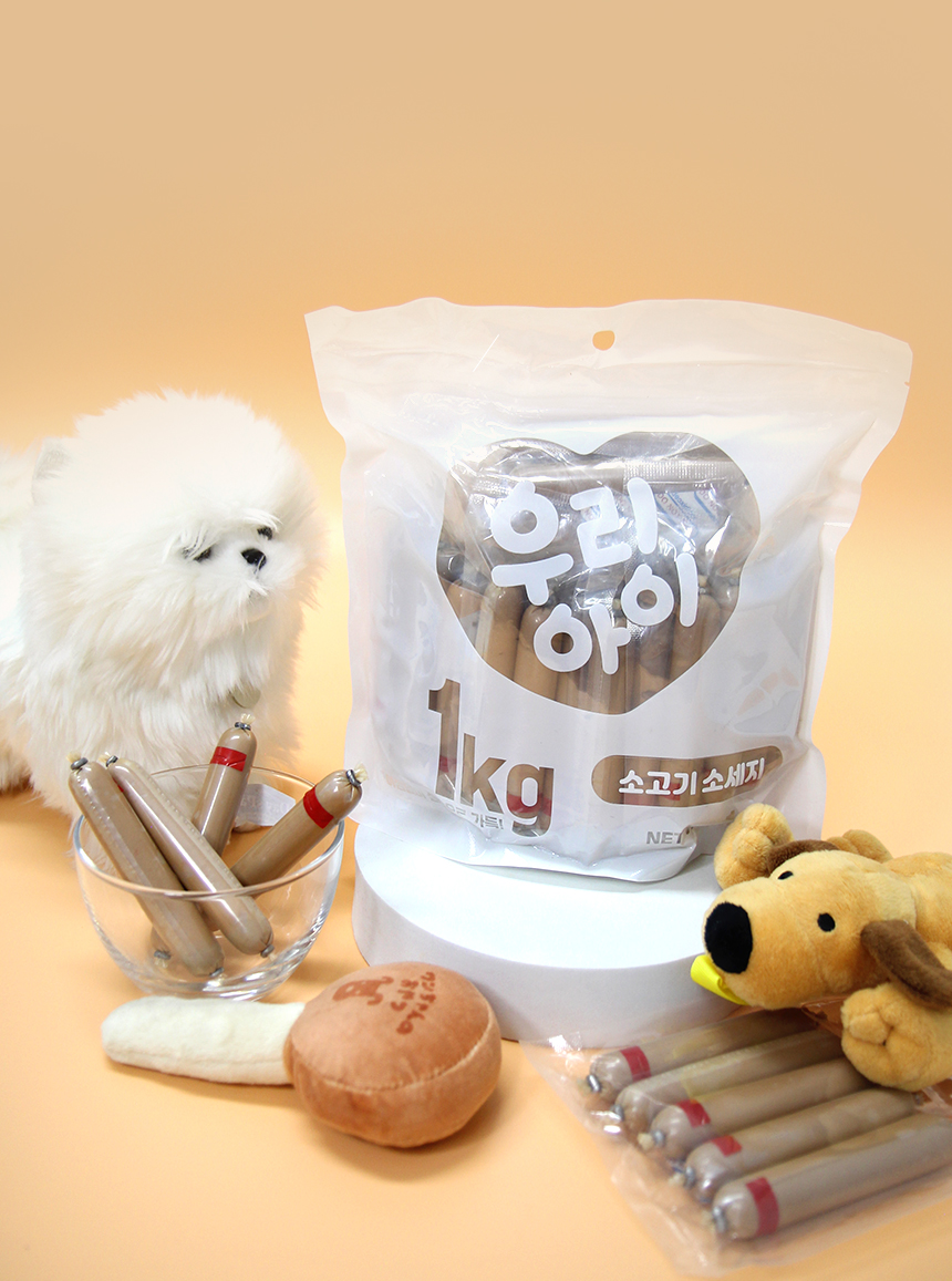 [NEW신상][무료배송] 데이스포 독 우리아이 소시지 소고기 1kg 12번째