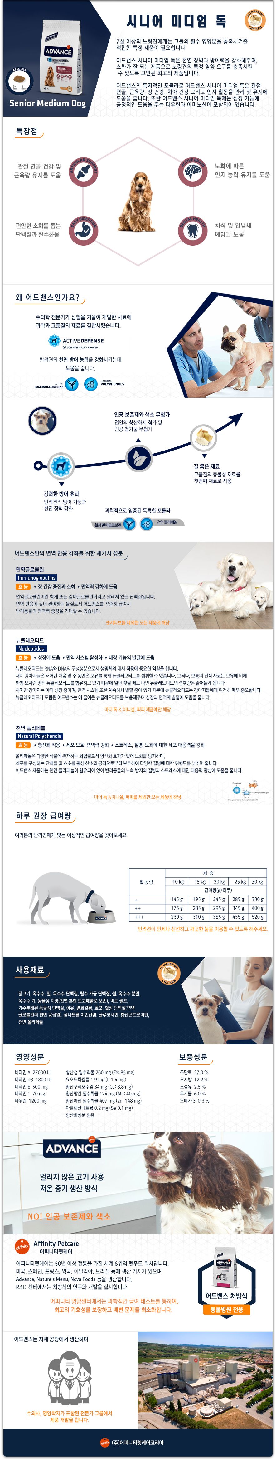[사료샘플] 어드밴스 독 시니어 미디엄 50g 1번째