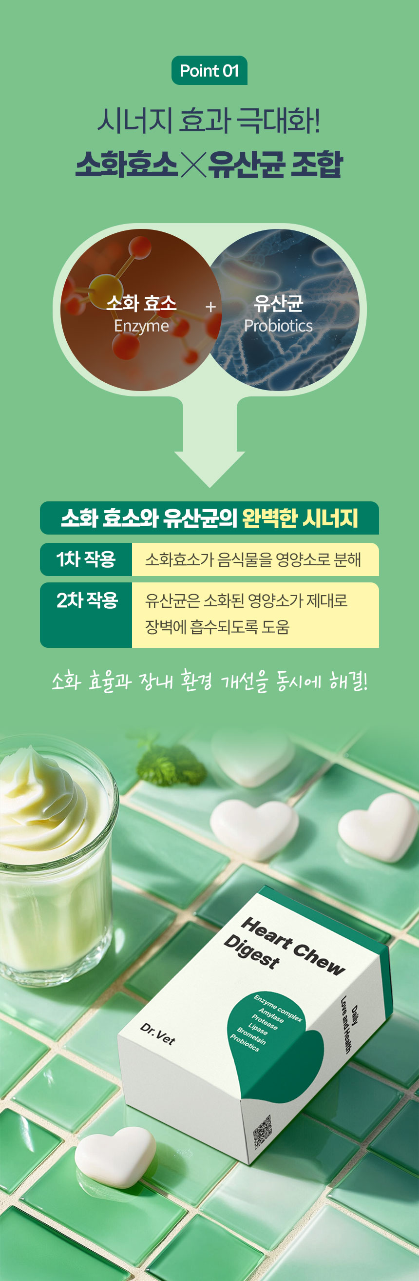 [무료배송] 닥터벳 하트츄 다이제스트 효소 유산균 30정 4번째