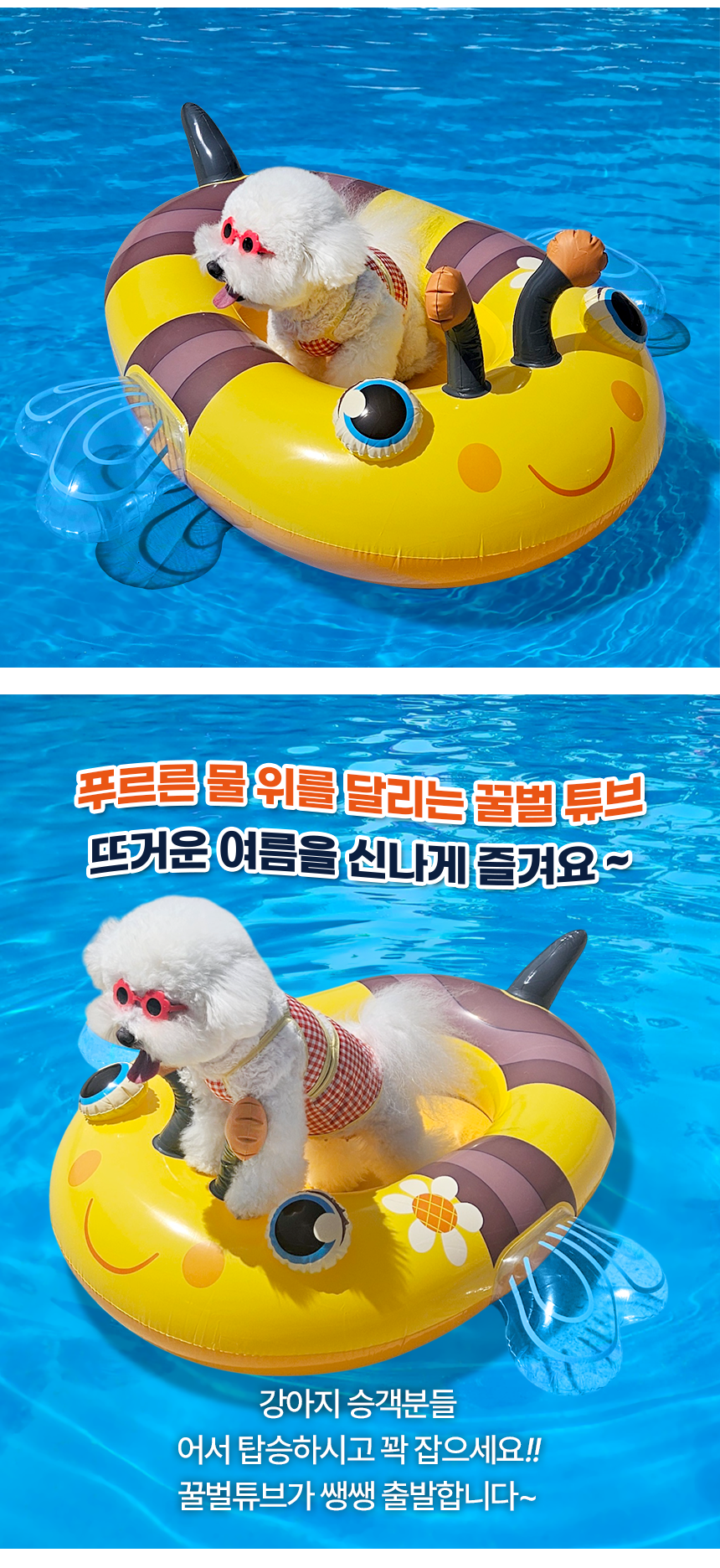 [NEW신상][무료배송] 리치독스 꿀벌 물놀이 튜브 4번째