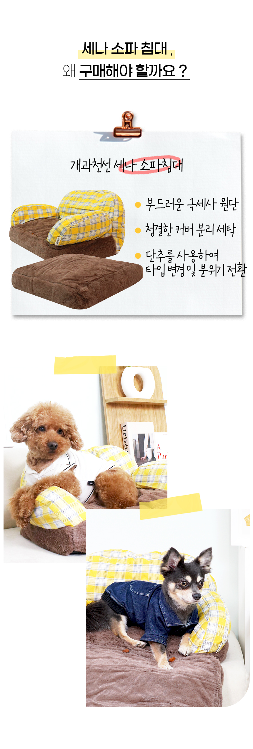 [NEW신상][무료배송] 개과천선 세나 소파 침대 옐로 브라운 6번째