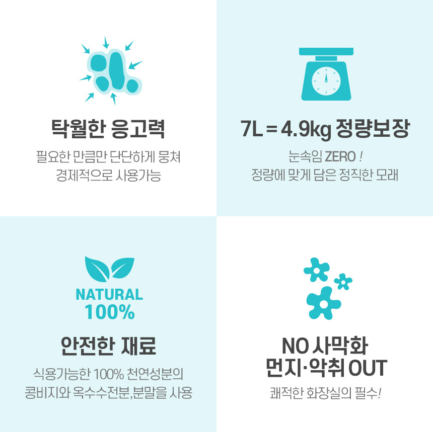 [NEW신상][무료배송] 펫토리아 한삽뚝딱 고양이 천연 두부 모래 가는입자 7L 3종 (오리지널/편백나무/라벤더) 2번째