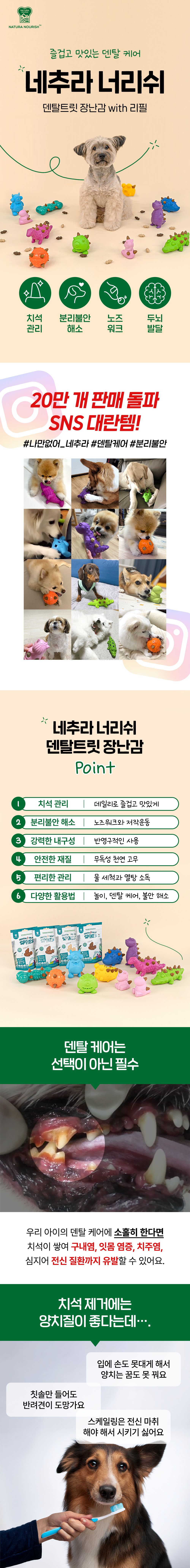 네추라 너리쉬 고슴도치 덴탈장난감 1번째