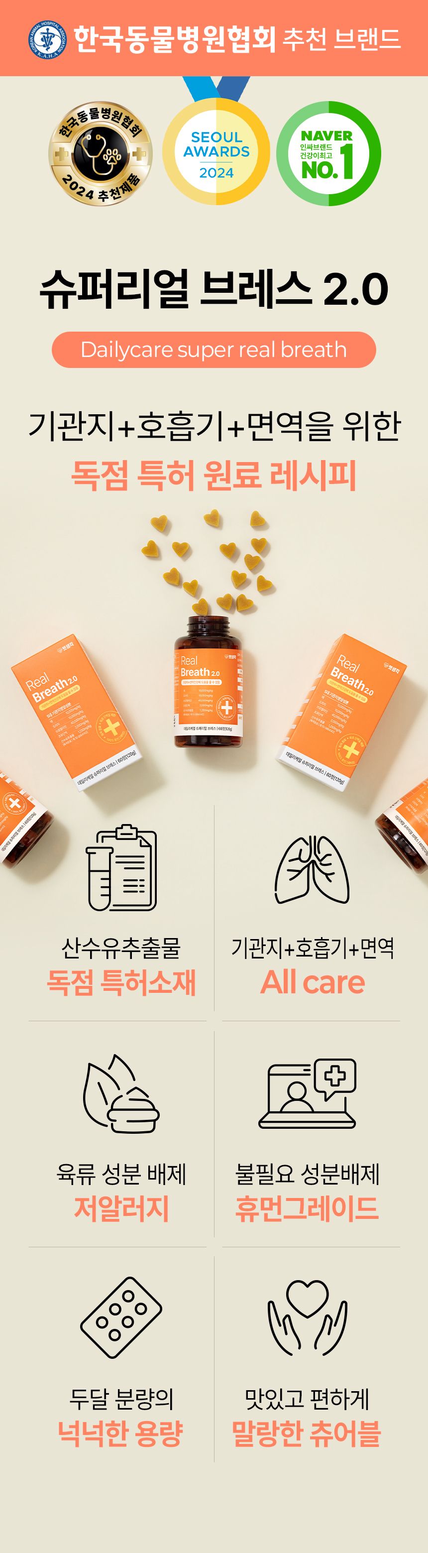 [심쿵펫페어]펫생각 독 데일리케얼 슈퍼리얼 브레스 120g  5번째