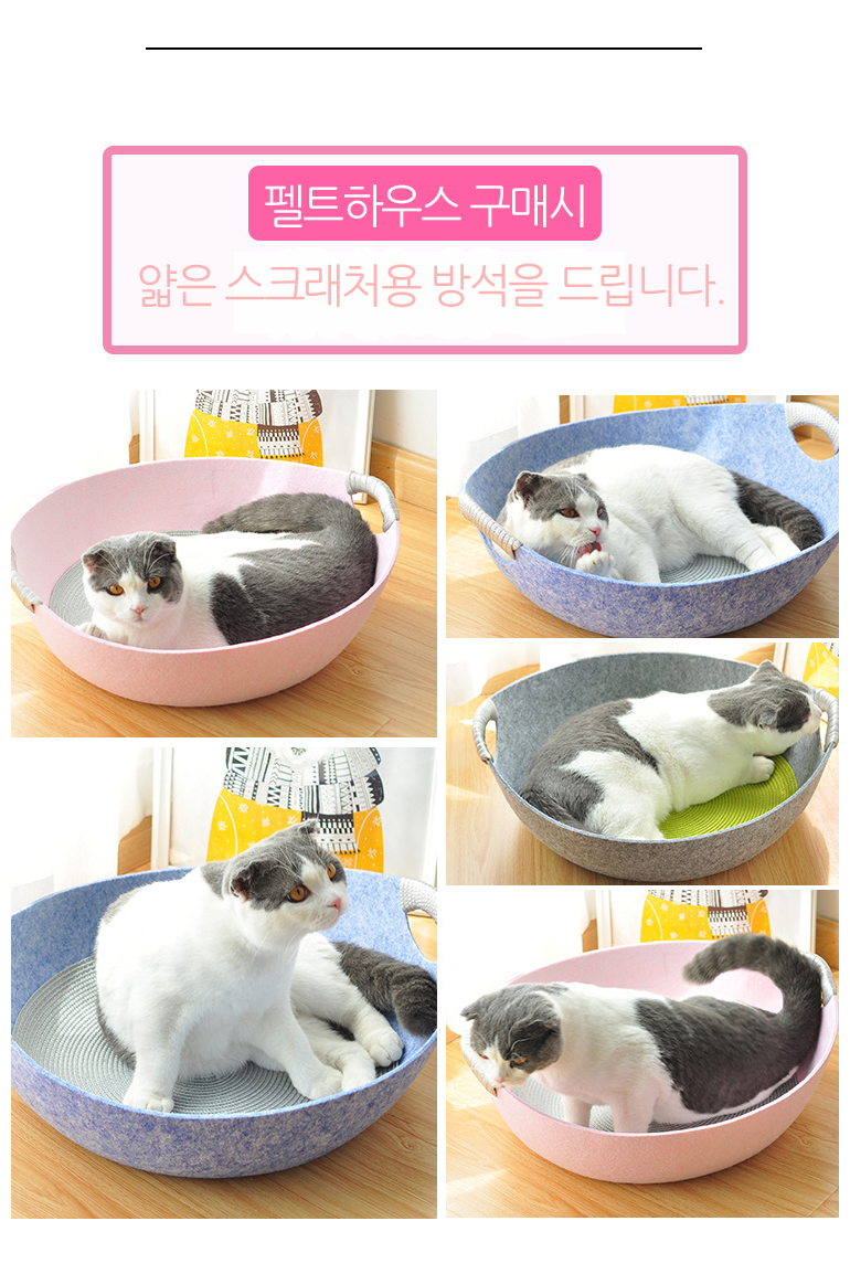 [무료배송] 쏘울펫 냄비 하우스 그레이/분홍/파랑 2번째