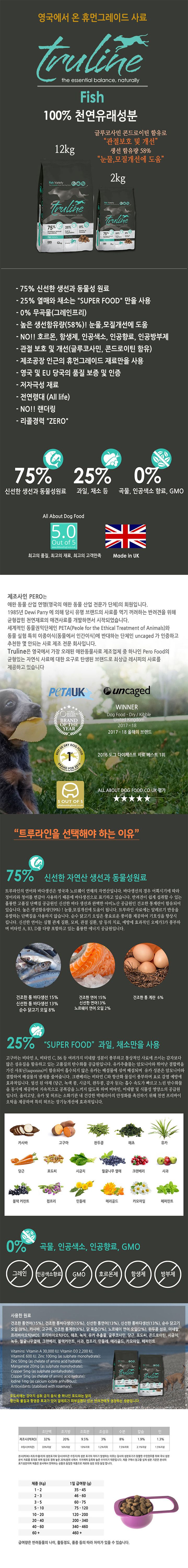 [유통기한임박, 26년4월17일]  트루라인 독 피쉬 스몰브리드 2kg 1번째 상세 이미지