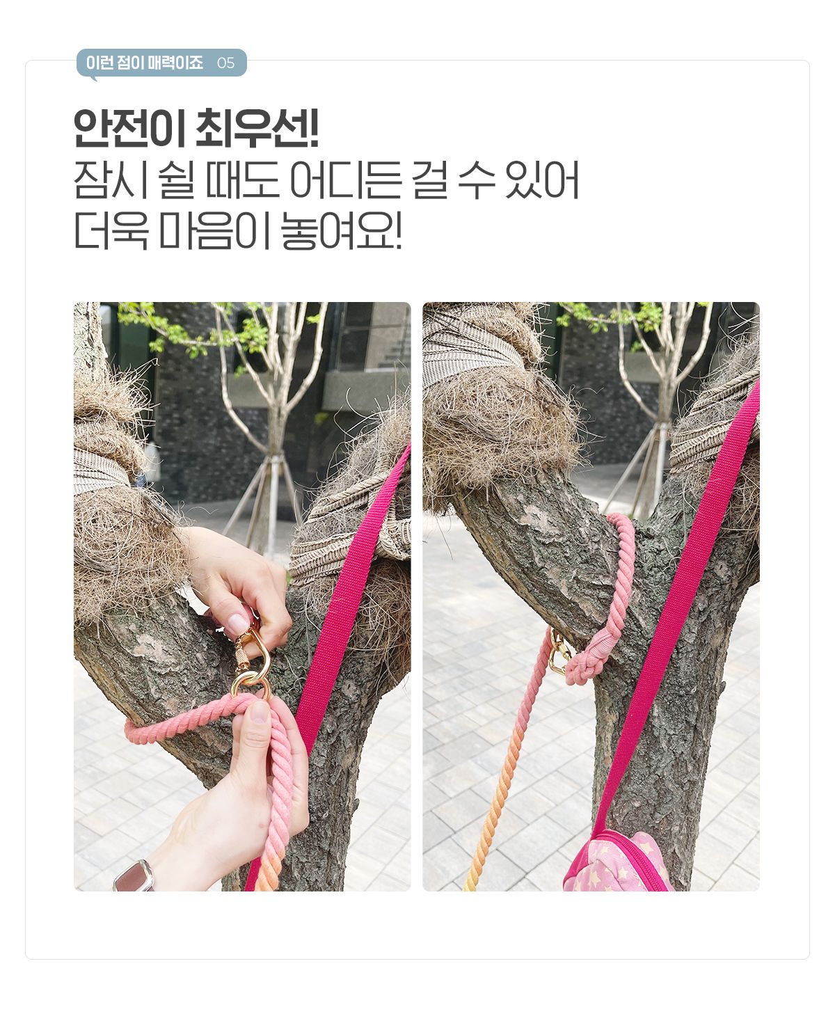 [무료배송] [추가증정] 개님의상점 핸즈프리 레인보우 6in1 순면 로프 리드줄 + [랜덤발송] 친환경 생분해 풉백 무료증정 16번째