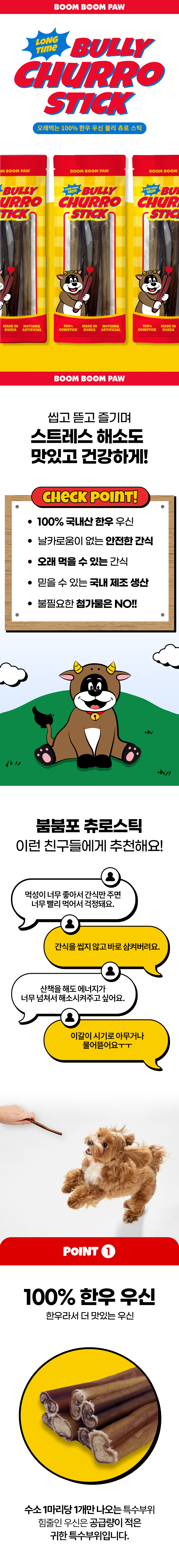 붐붐포 독 한우 불리 츄로스틱 40g 1번째