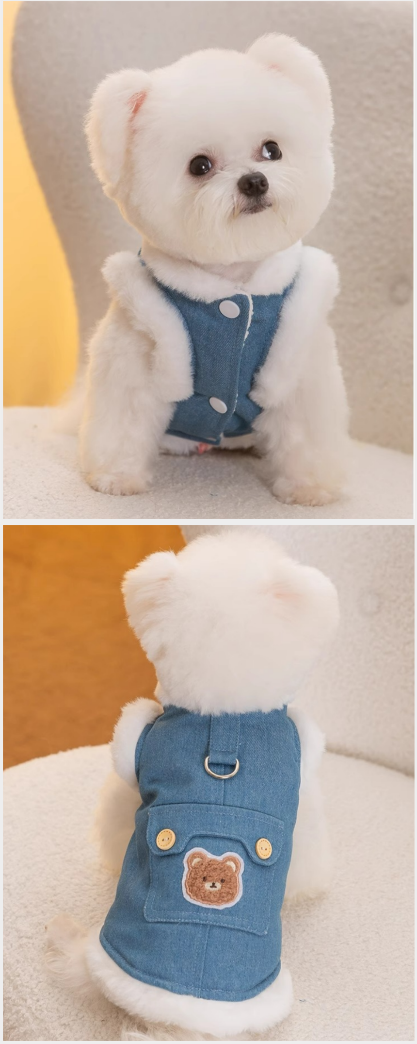 [무료배송] 알뜰펫 청재킷 블루 XS-2XL 4번째